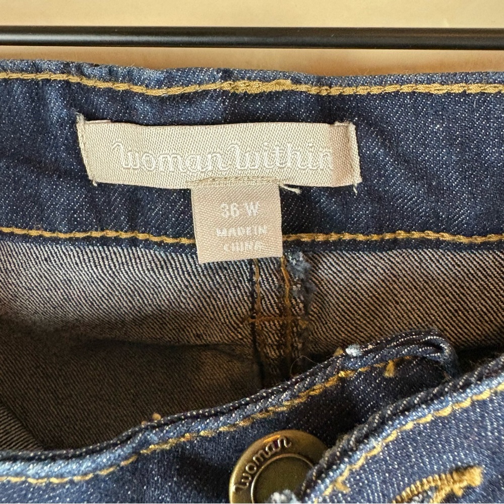 Woman Within Dark Blue Denim Jeans Women’s size 36W - Picture 8 of 10